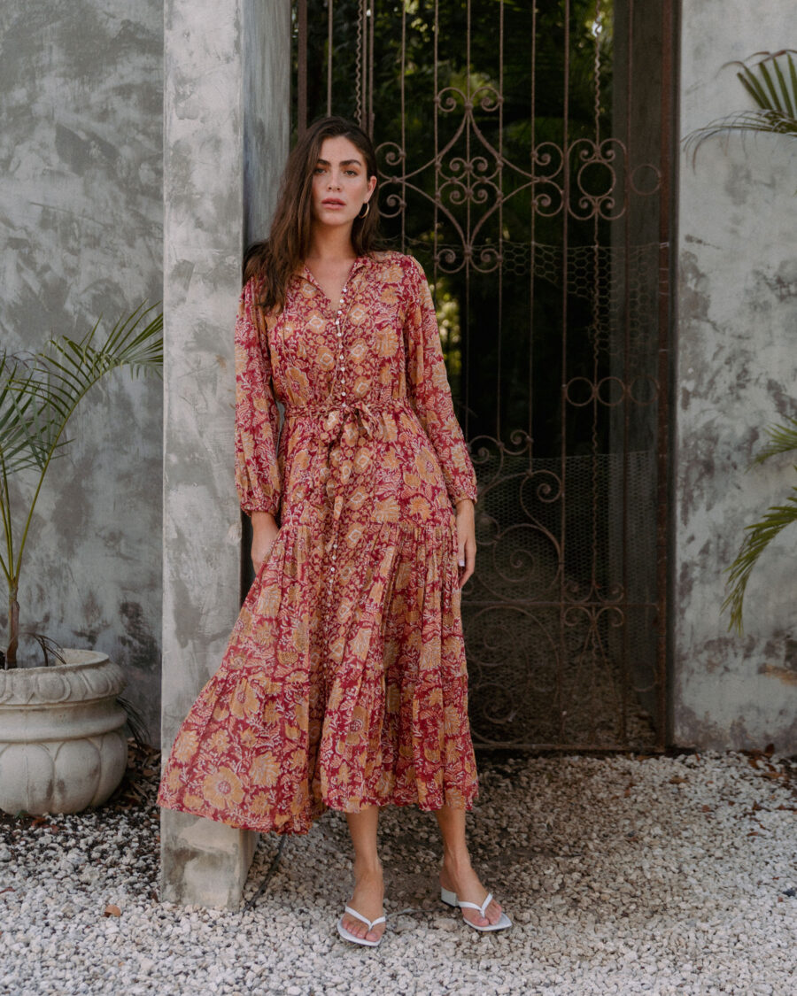 Bella Red Maxi Dress - Image 4