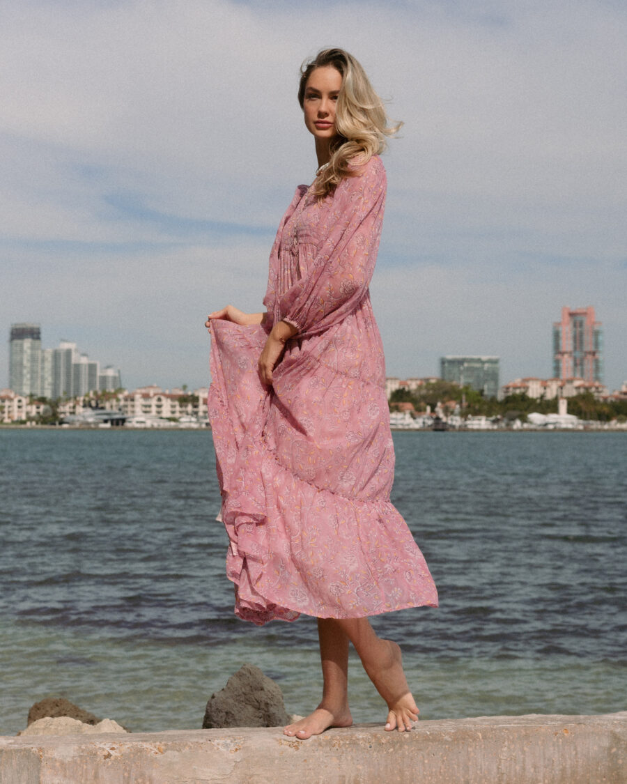 Adira Pink Maxi Dress - Image 4