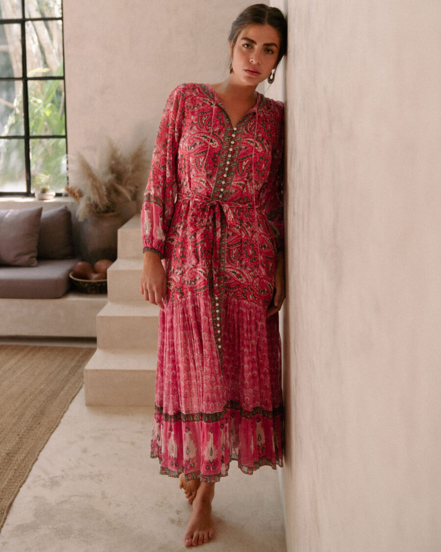 Gorja Pink Maxi Dress - Image 3