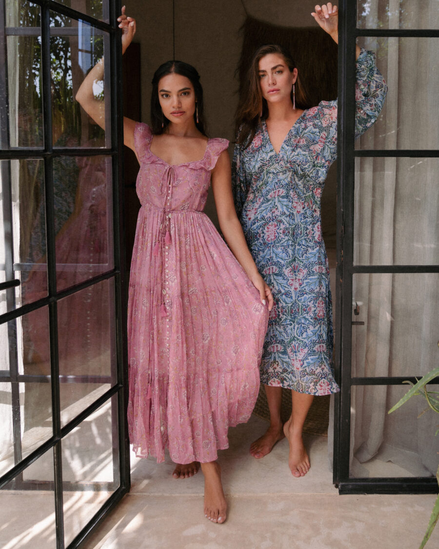Adira Off-Shoulder Pink Maxi Dress - Image 4